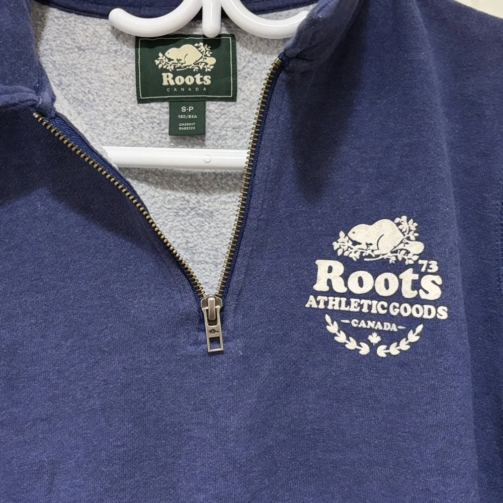 Roots Dark Blue Half-Zip Pullover - Picture 2 of 4